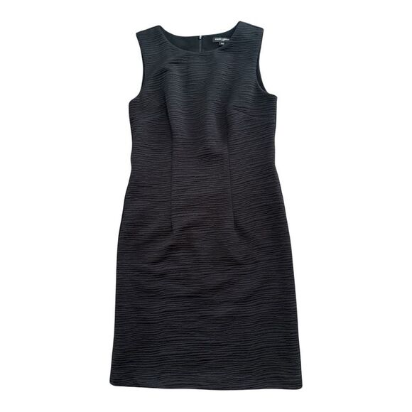 Mario Serrani Italy Black Sleeveless Shift Black Textured Women’s Size Small - Picture 1 of 7